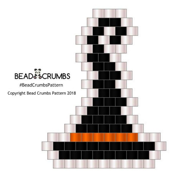 Bead graph for witchs hat. Pattern by Bead Crumbs.