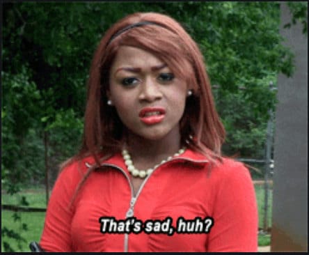 woman saying thats sad