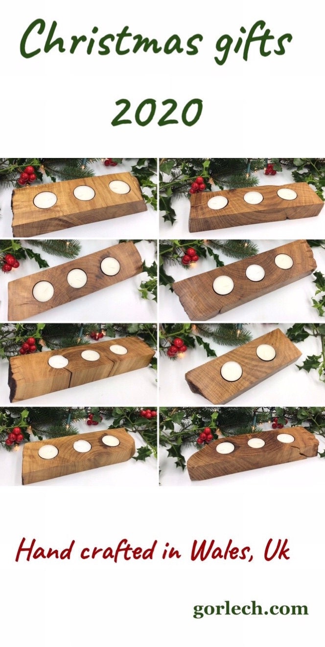 Oak candle holders made in Wales, UK, by gorlech.com