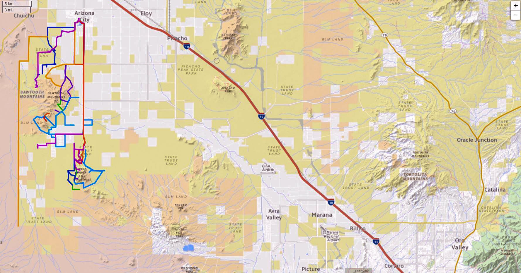 Shaded Areas Are Public Land