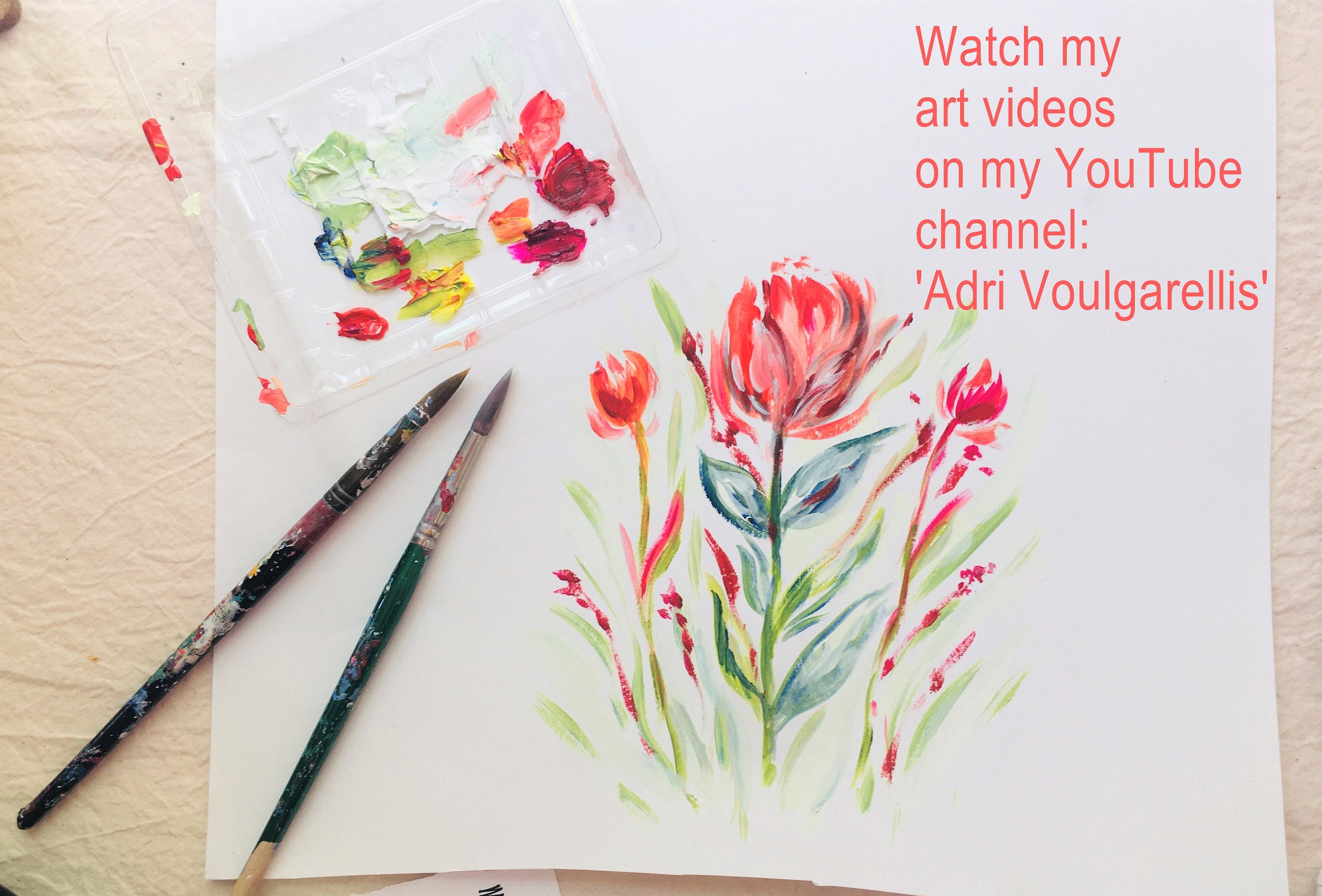 Watch my art videos on my YouTube channel: Adri Voulgarellis