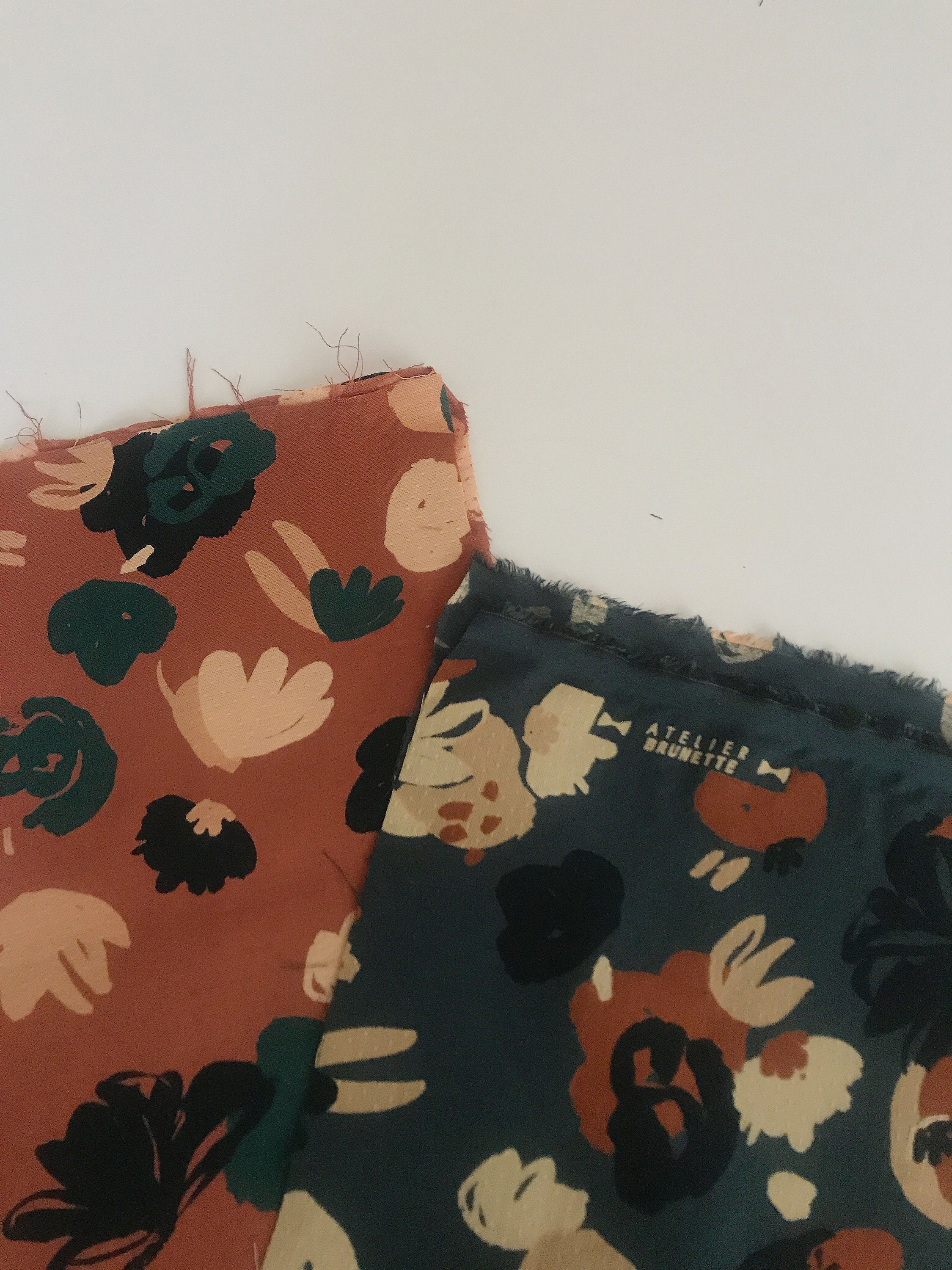 Atelier Brunette Posie Dobby Viscose in Chestnut and Smokey