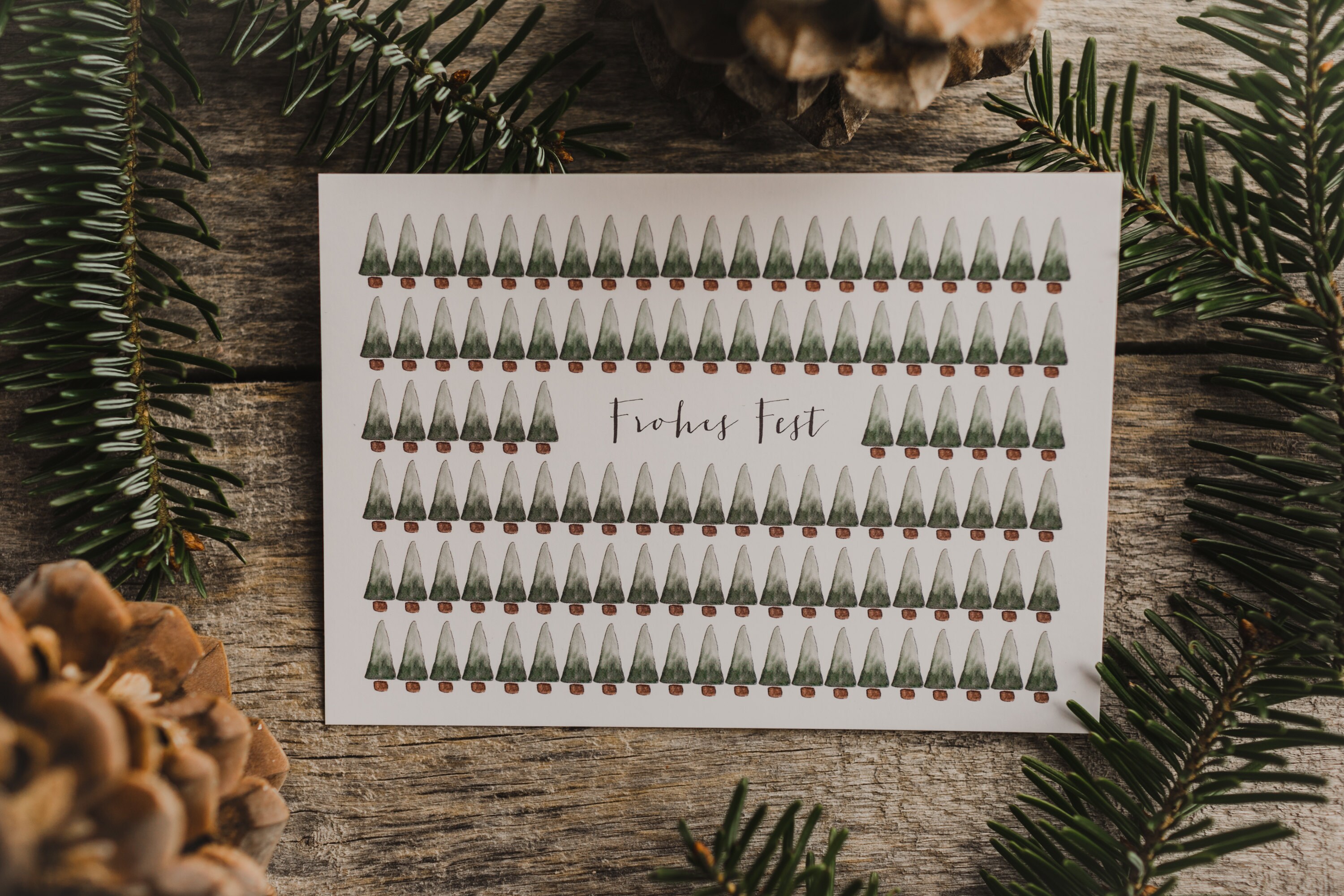 Weihnachtspostkarte von walnut & cherry