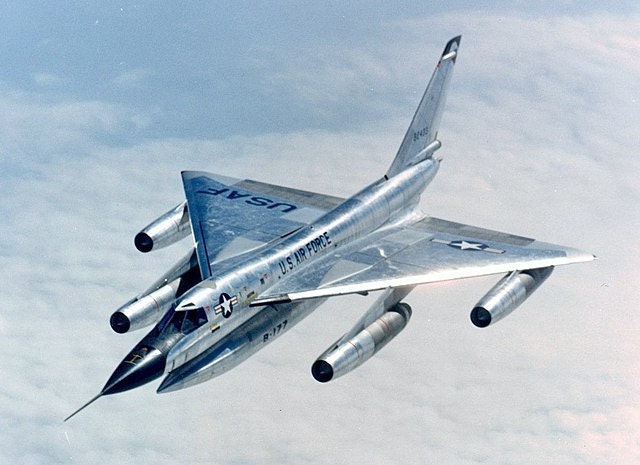 B-58 hustler. Cold war era bomber jet.