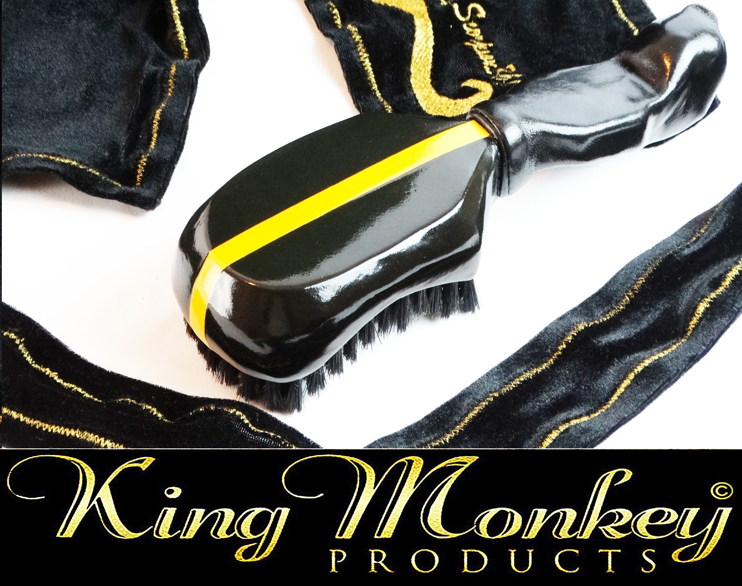 Leather Grip 360 Wave Brush Gift Bundle