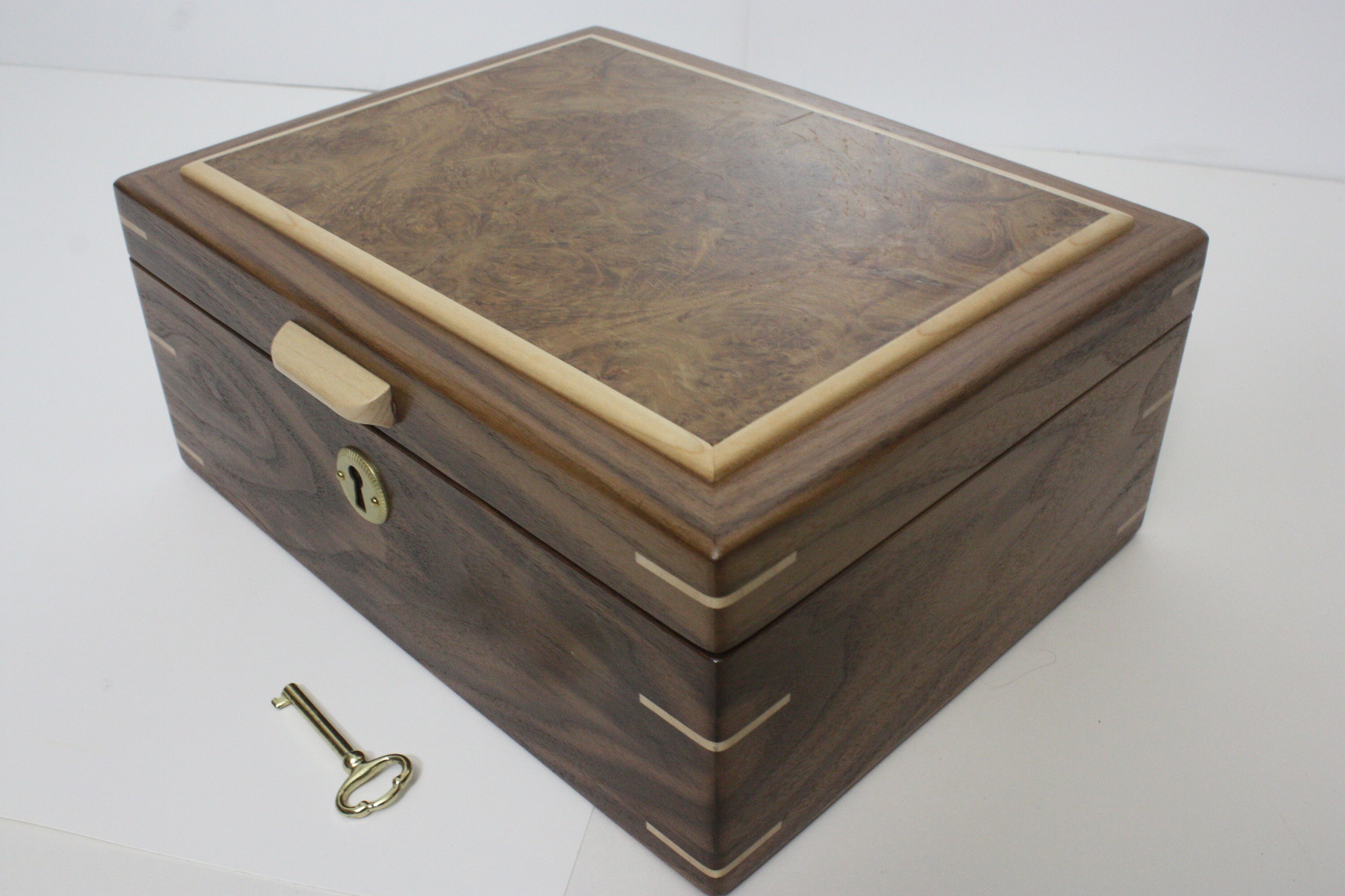 Black Walnut Box with Oak Burl Lid