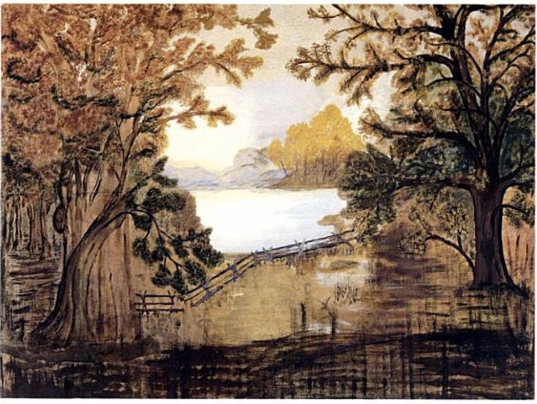 rural scene painted by Grandma Moses