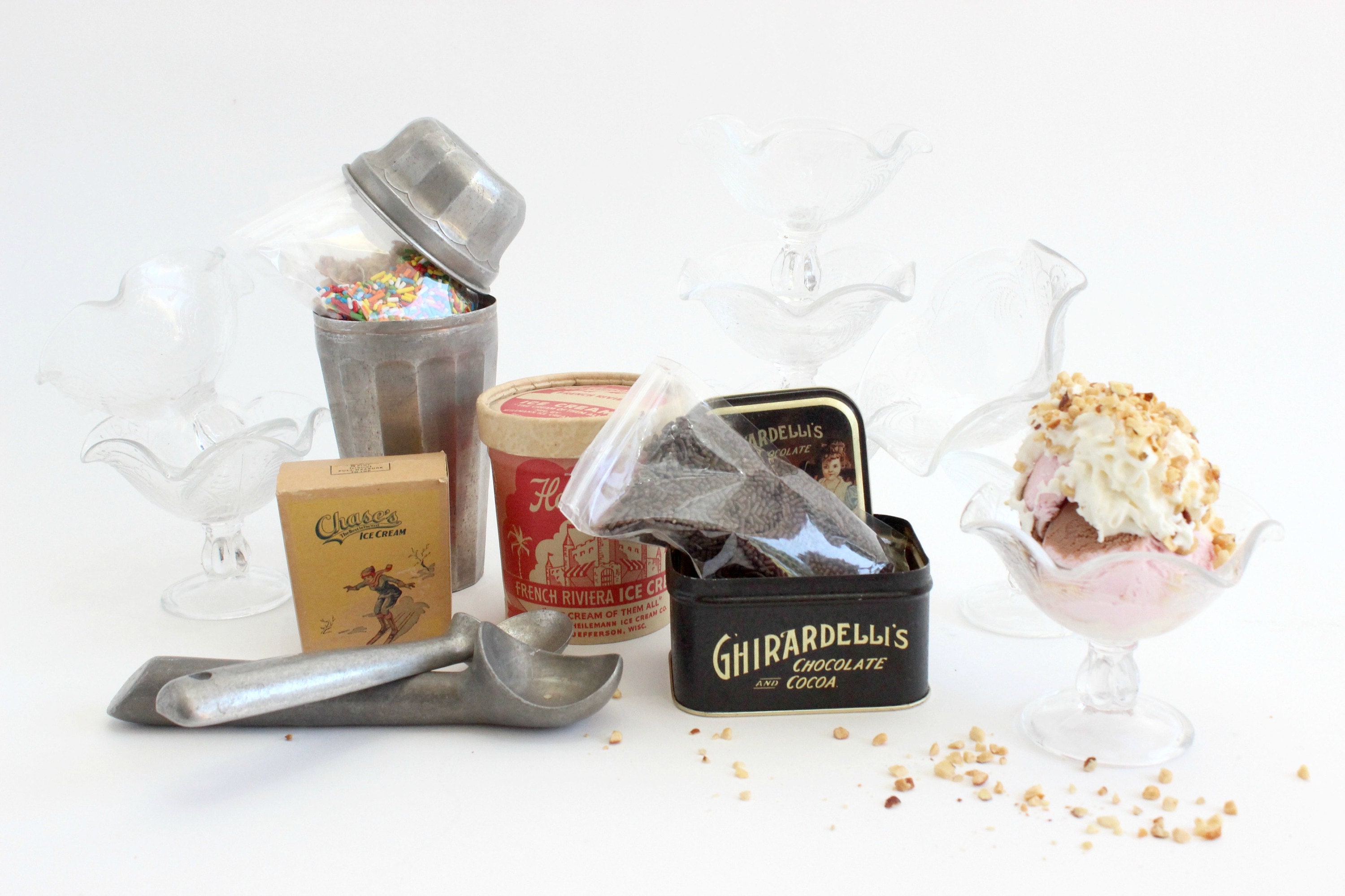 Vintage soda fountain accessories gift set