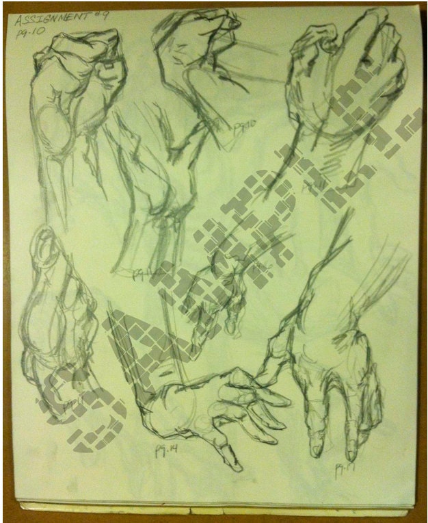 Prof. Pearlstein AD113 Life Drawing class-College#17-1991