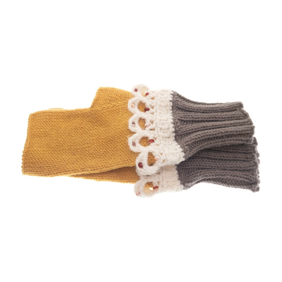 Ladies Cashmere Gloves, Knit Fingerless