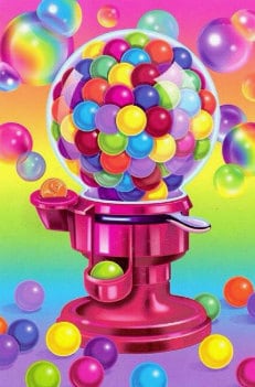 Lisa Frank bubblegum machine