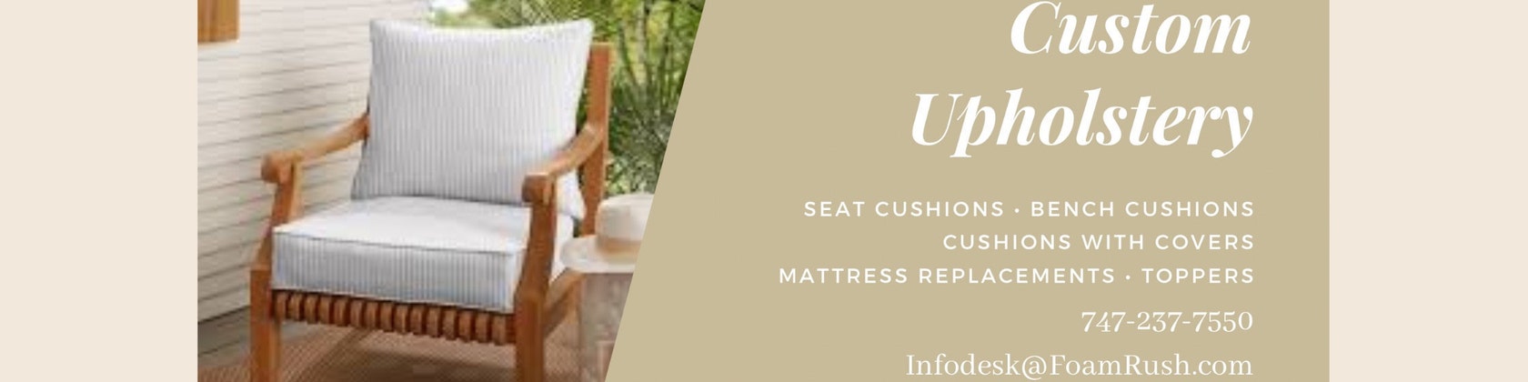 FoamRush 5 x 25 x 25 Seat Cushion Foam with Batting/Dacron (Cushion Seat  Replacement) Made in USA