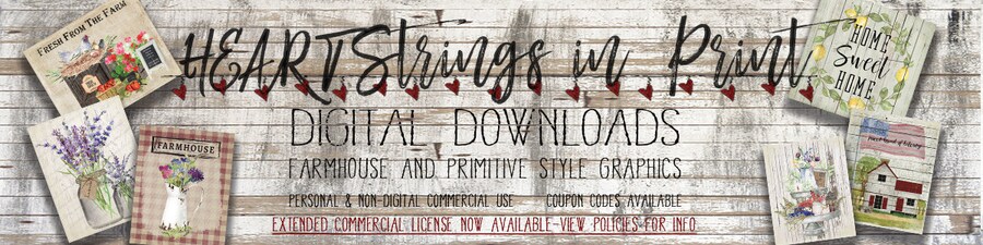 Digital Downloads for Commercial & Personal by HEARTStringsinPrint