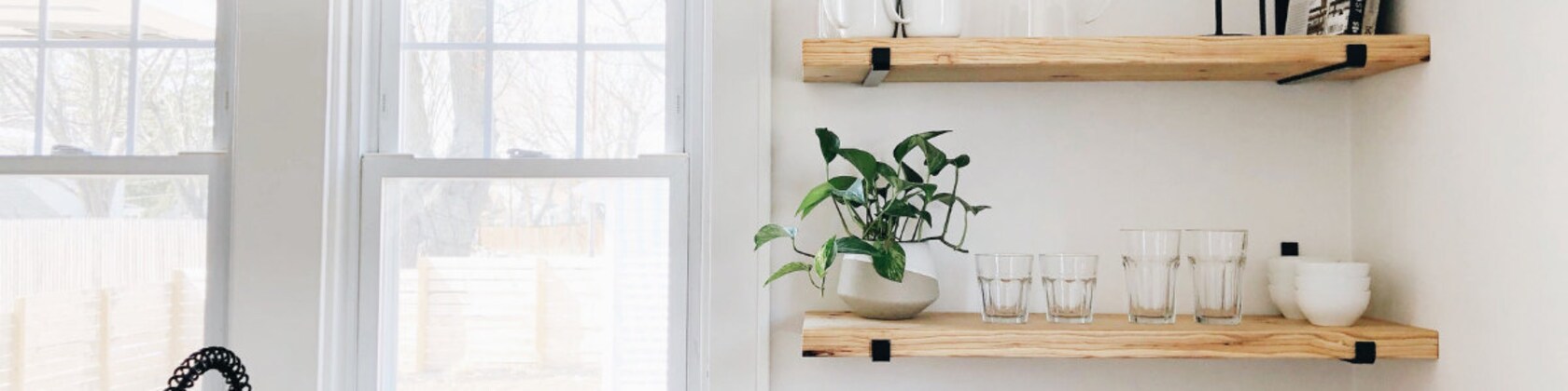 Floating Metal Shelf - Black or White Metal Finish - Cascade Iron Co