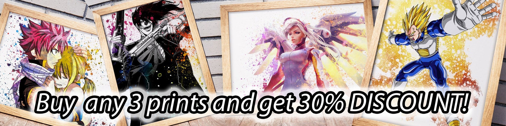 Anime Wall Art For Everyone Buy 3 get 30% Discount by MagicCraftsy