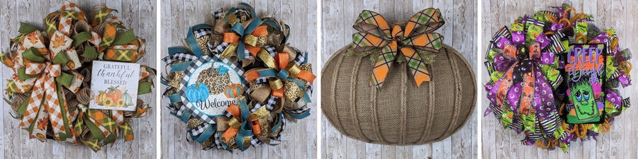 Fall wreaths Halloween wreaths and Christmas by WreathsbyJessW
