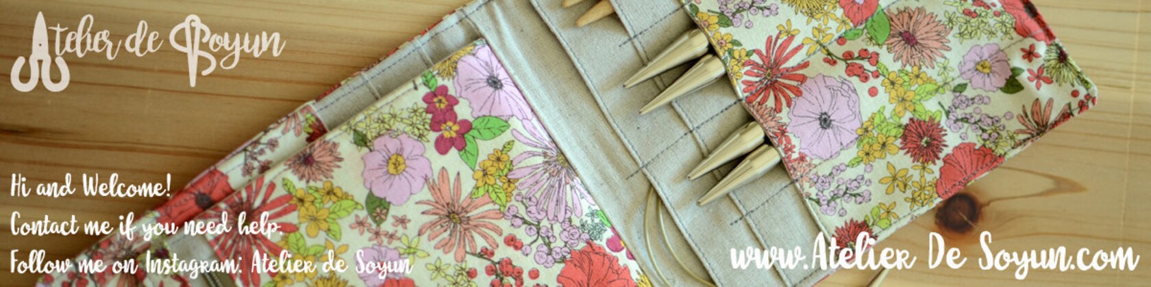 A perfect knitting needle case for many circular needle sets. Natural -  Atelier de Soyun