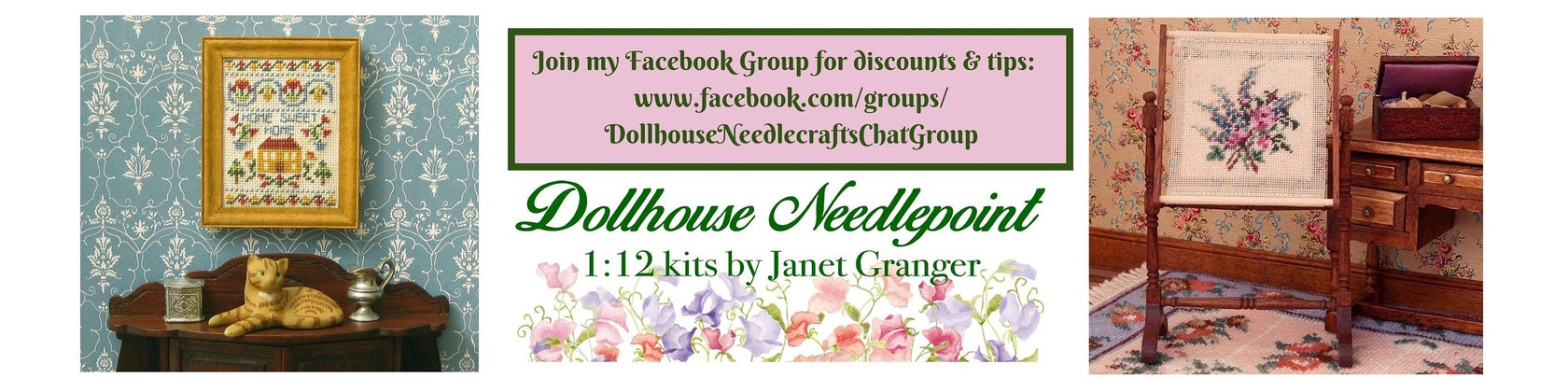 Dollhouse needlepoint sale