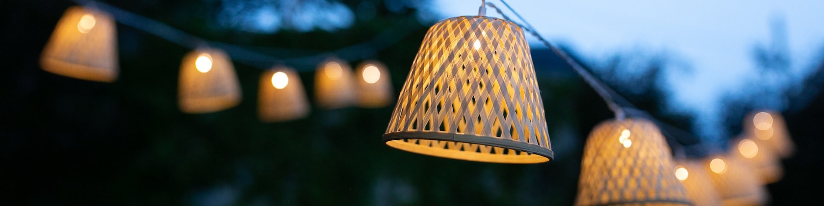 Guirlande lumineuse bambou LED 3m décorative nomade 15 abat-jour