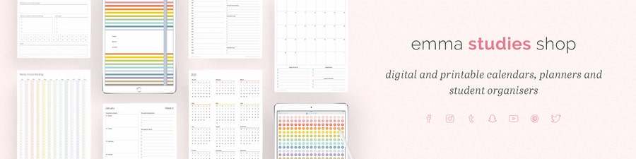 Student printables planners organisers and by EmmaStudies on Etsy