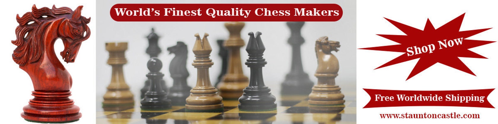 British Chess Company Improved Royal Chessmen, UK 1901/1902 Reproducti –  Staunton Castle