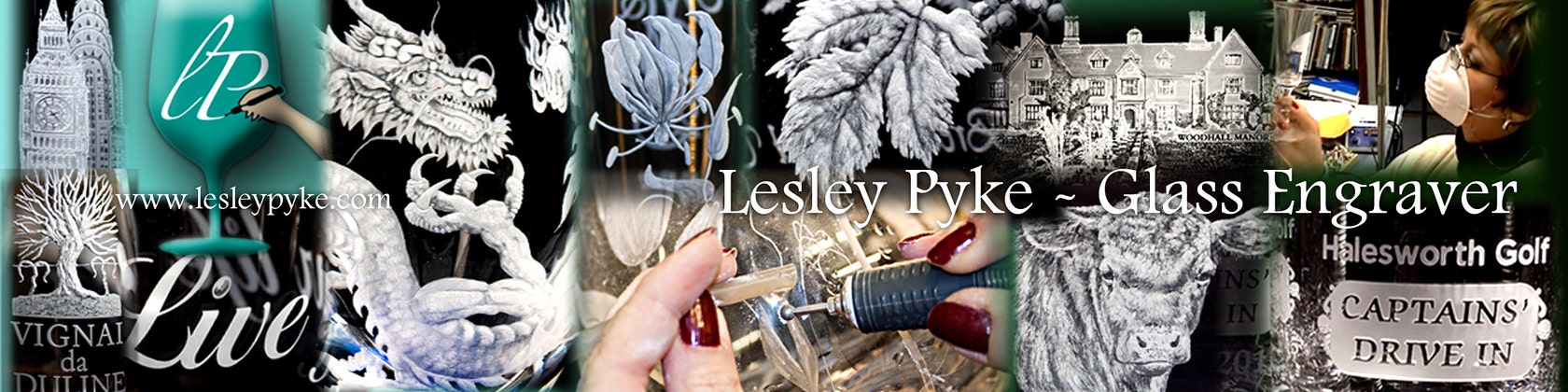 Lesley Pyke Glass Engraver  creating Glass Engraving lessons