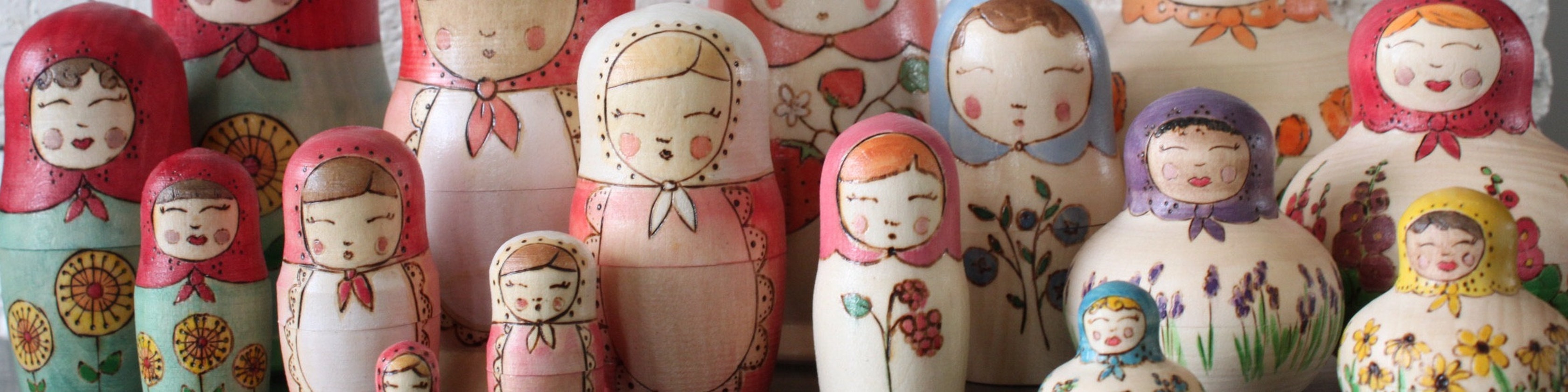 Custom Nesting Dolls In a Modern Style by