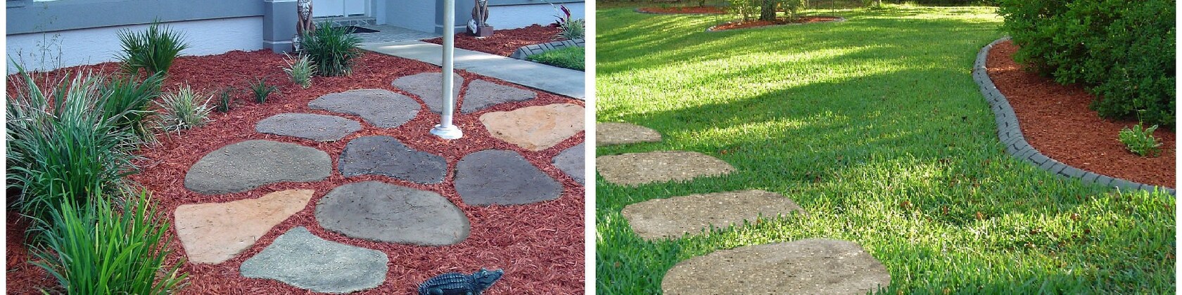 Garden Stepping Stone Walk Maker Mold Create Concrete Stone Paths, Walkways  & Patios Multi Pak 