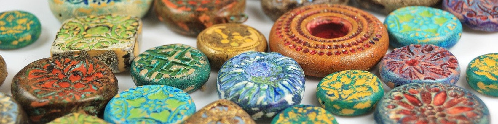 Organic and Rustic Polymer Clay Beads - The Blue Bottle Tree