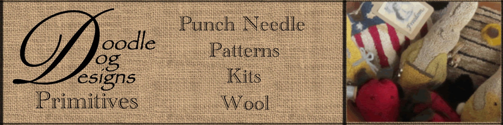 Valentine Heart Punch Needle Pattern - DoodleDog Primitives