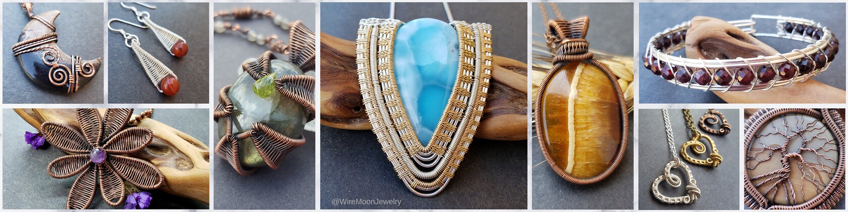 wire moon jewelry