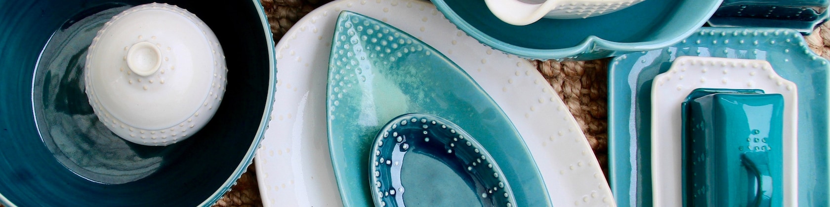 Utensil Drainer Caddy - Toothbrush Holder - Aqua Mist Collection — Back Bay  Pottery