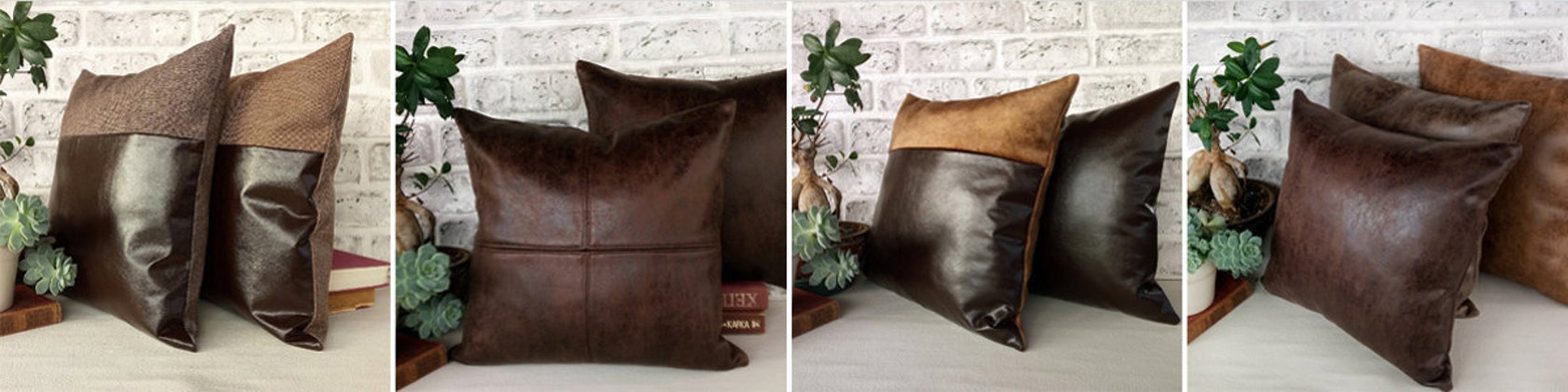 Faux Leather Home Textiles by Square Faux Leather Pillow