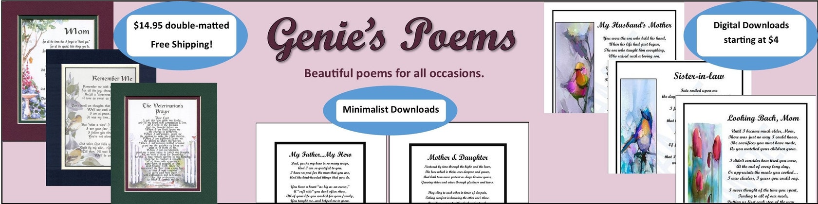 Genie's Poems Mom and Dad Poem Print Saying Gift, Thank You Mom Dad, Mom  Dad Appreciation, Gift Present Poem For Parents Anniversary