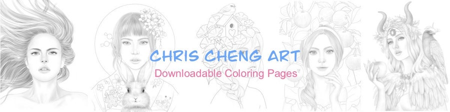 Downloadable Coloring Pages Printable Art by ChrisChengArt