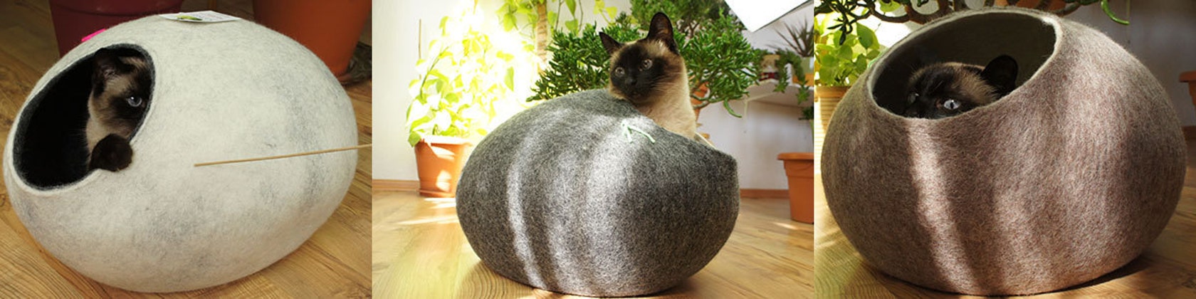 Lit De Chat Maison Cave Feutre De Laine Par Kivikis Sur Etsy
