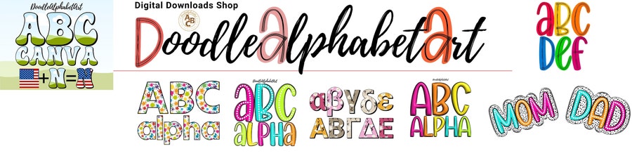 DoodleAlphabetArt - Etsy