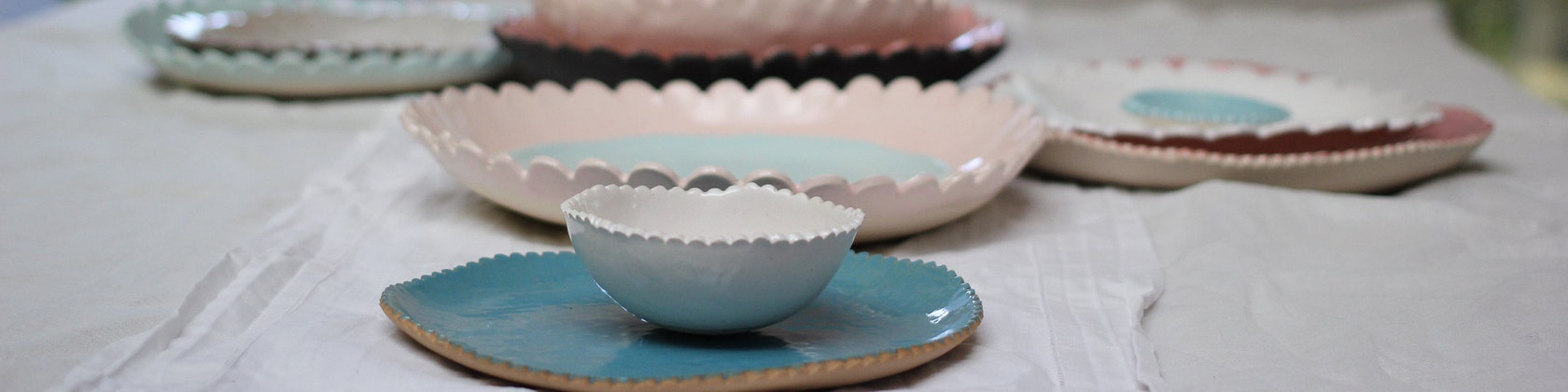 Pretty Handmade Table and Serveware to mix and by 