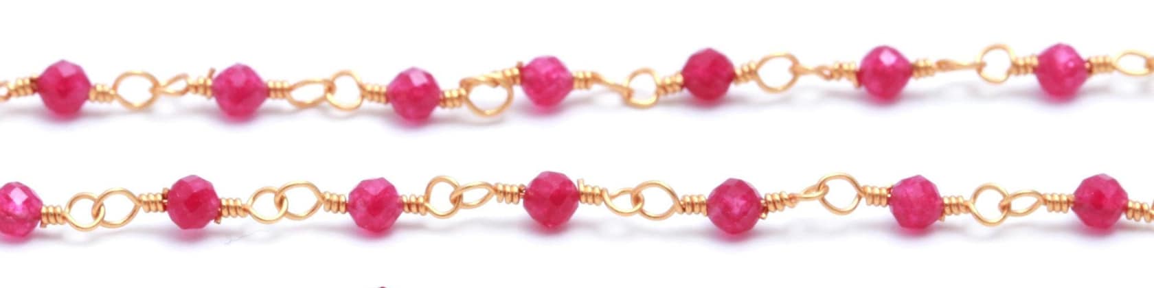Natural pink Chalcedony 17 to 20mm Free Shape Nugget Tumbled Briolette  Faceted Bezel Connector Chain