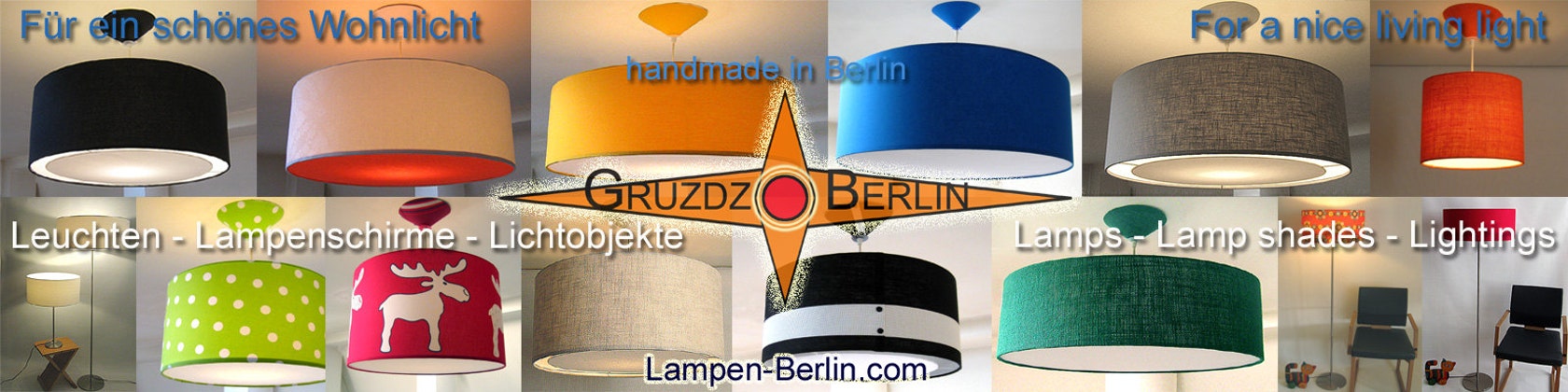 Gruzdz-Berlin: Leuchten, Lampenschirme, Lichtobjekte - XXL Hängelampe aus  orangem Leinen mit Lichtrand Diffusor