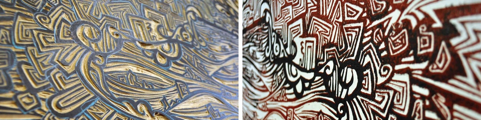 Unique Woodcut Printmaking and Paper Artwork by DinoCatStudio