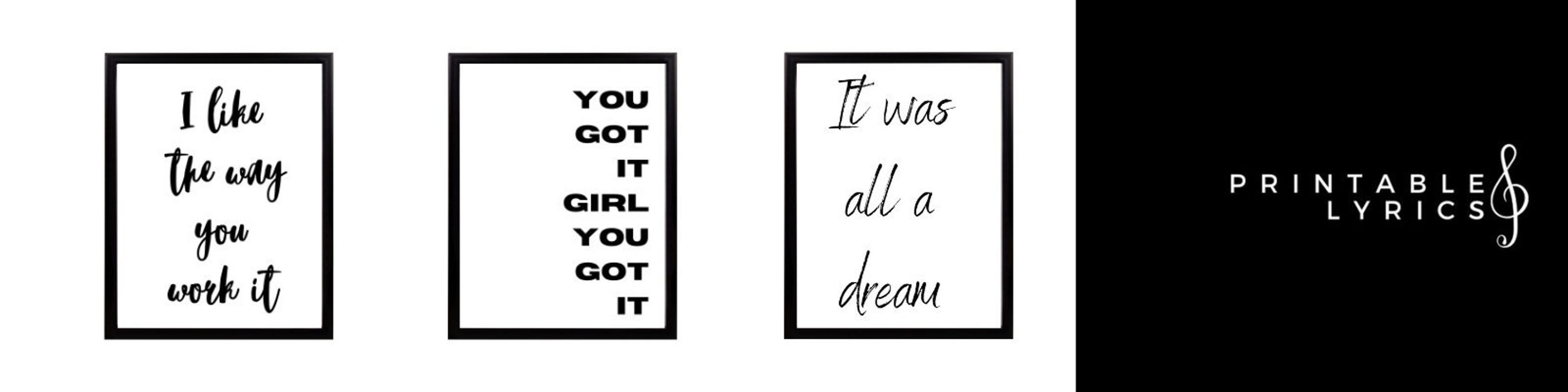 PrintableLyrics - Etsy