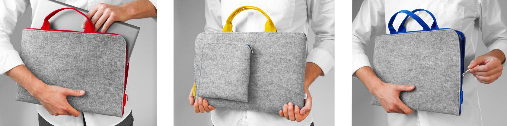 DSGN Laptop Sleeve avec sac à main 13 pouces - Feutre - Gris foncé - Housse  ordinateur