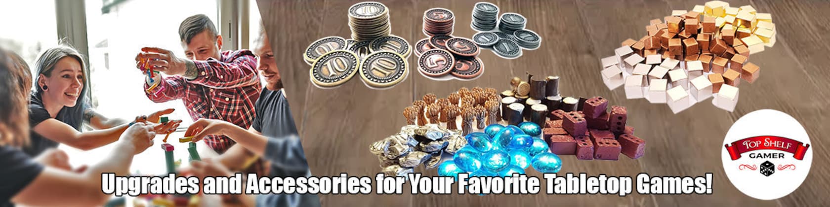 Top Shelf Gamer | Keyflower™ compatible Deluxe Token Bundle (2 player set)  (set of 60)