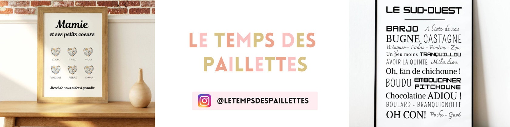 Affiche tata personnalisée - cadeau pour tata personnalisé par Le Temp – Le  Temps des Paillettes