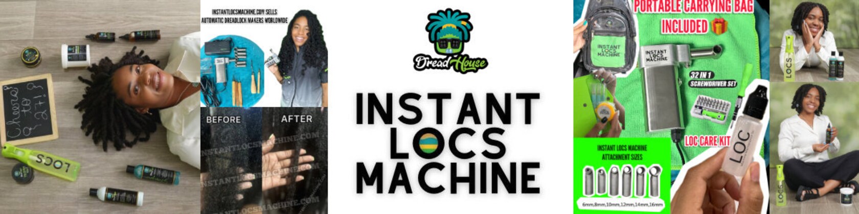Instant Locs Machine Automatic Dreadlock Machine Make Instant Loc  Extensions Instant Loc Machine Carrying Bag All 6 Sizes Loctician Gift 