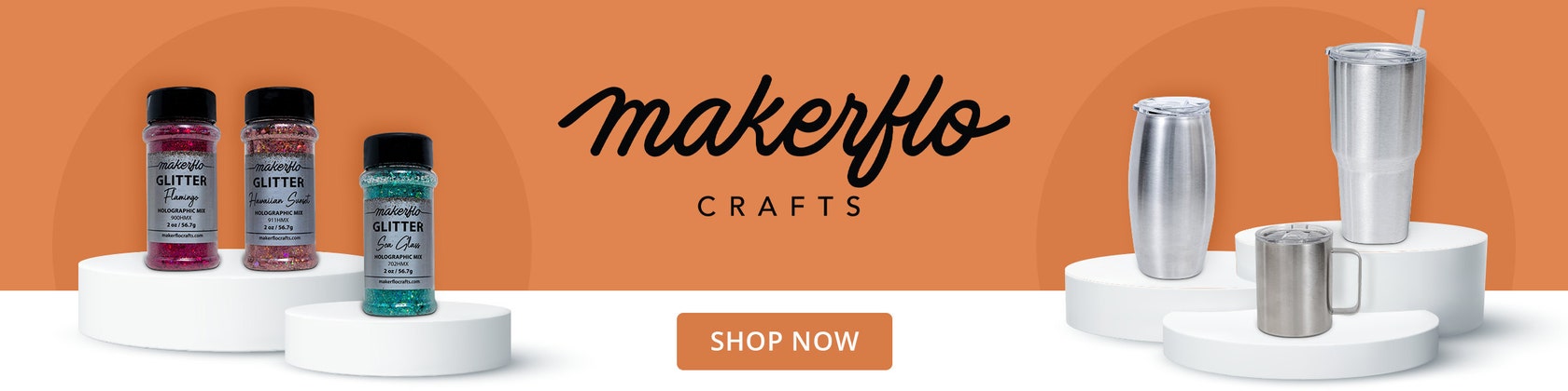 MakerFlo Crafts Skinny Tumbler, Stainless Steel, Case of 25, 30oz