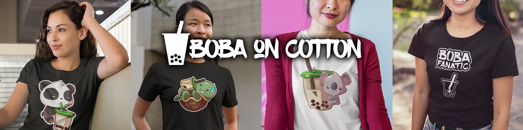 Pastel Boba Trio Tote Bag — Boba Love - Bubble Tea Apparel & Accessories Black