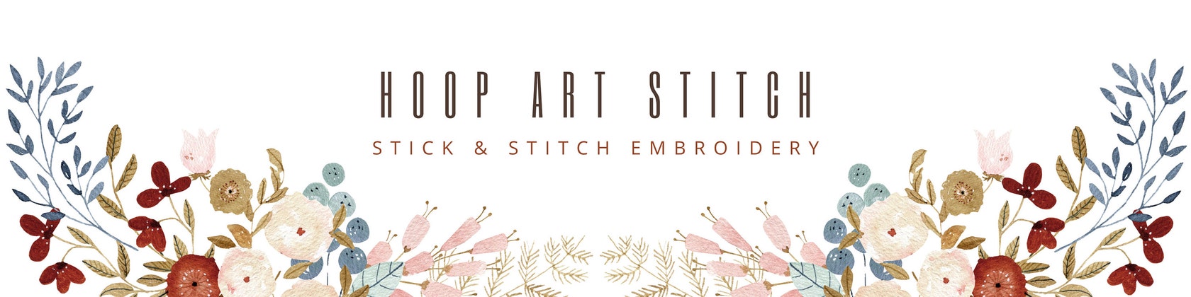 Botanical Stick and Stitch Embroidery Pouch Kit, Floral Embroidery