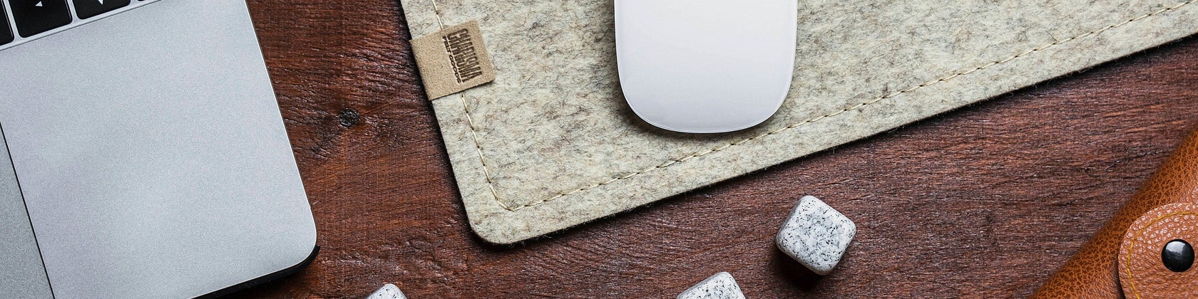 Keyboard pad felt with leather mouse pad - werktat